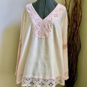 💵5 for $25💵 Ava Christine Light Pink Linen Tunic